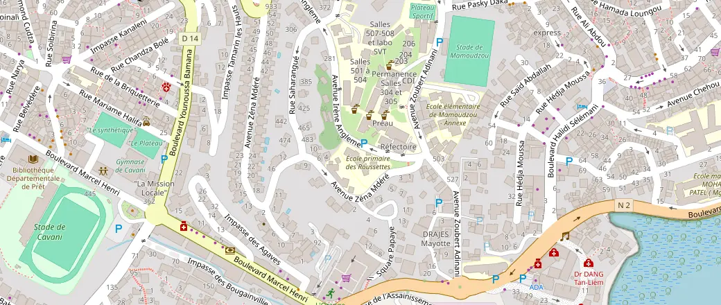 Plan du quartier de l'école, 32 Rue Sarahangue à Mamoudzou